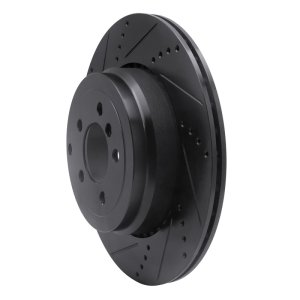 Land Rover Range Rover Brake Rotor (1) - Rear Left - R1 Concepts - Drilled & Slotted - Black - `10-`12